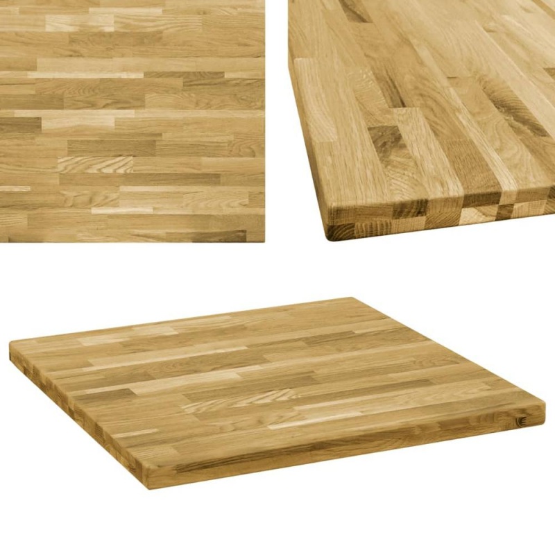 Vidaxl Table Top Solid Oak Wood Square 1.7" 31.5"X31.5"