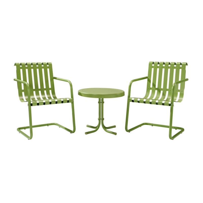Gracie 3Pc Outdoor Chat Set Green - 2 Chairs, Side Table