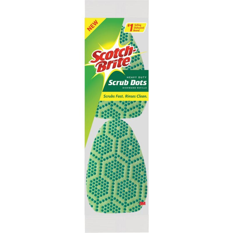 Scotch-Brite Scrub Dots Dishwand Refill - 14/Carton - Green