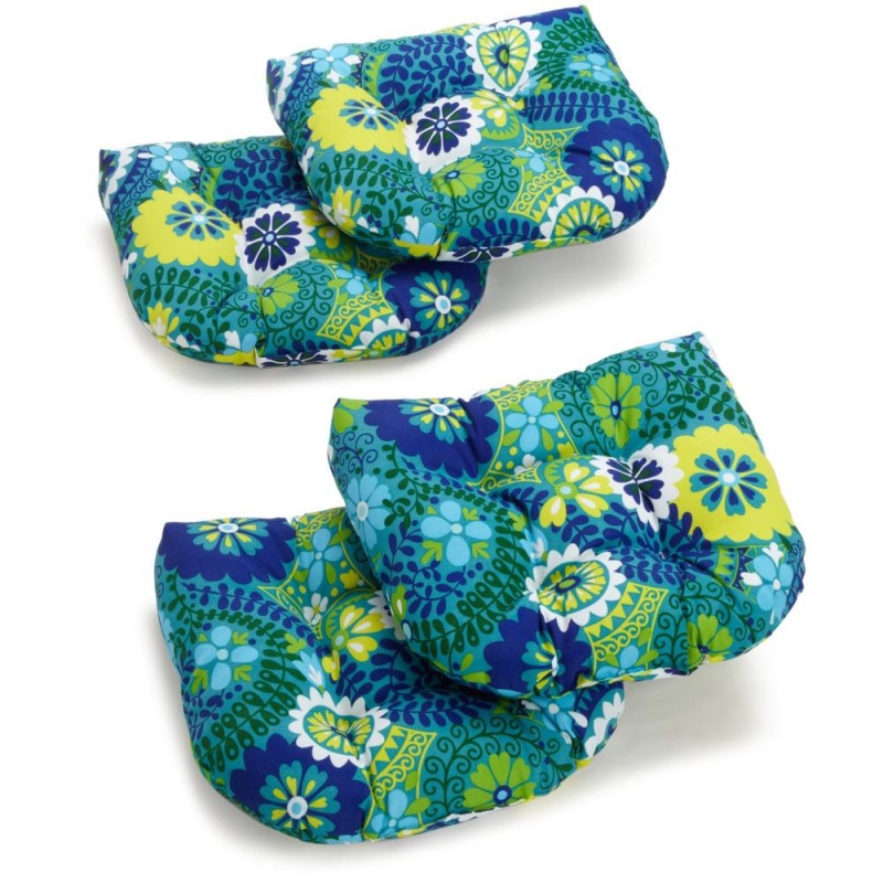 19-Inch U-Shaped Spun Polyester Outdoor Tufted Dining Chair Cushions (Set Of 4)