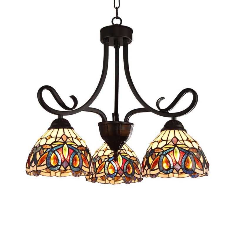 Chloe Lighting Serenity Victorian Tiffany-Style Dark Bronze 3-Light Mini Chandelier
