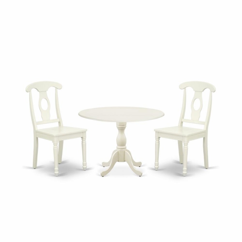 East West Furniture 3 Piece Set Contains 1 Drop Leaves Wooden