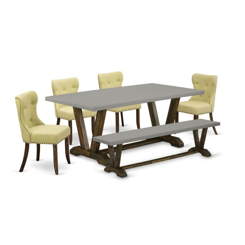 6-Piece Mid Century Dining Table Set