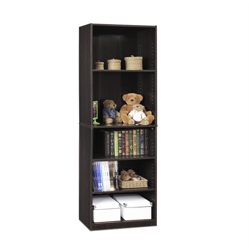 Jaya Simply Home 5-Shelf Bookcase, Cc Espresso