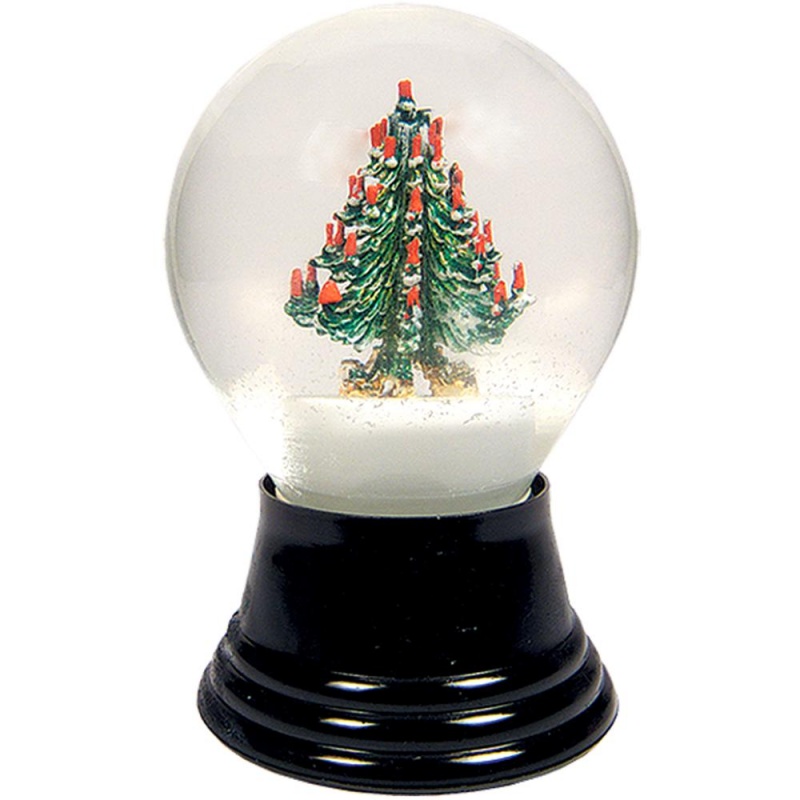 Perzy Snowglobe, Medium Christmas Tree - 5"H X 3"W X 3"d