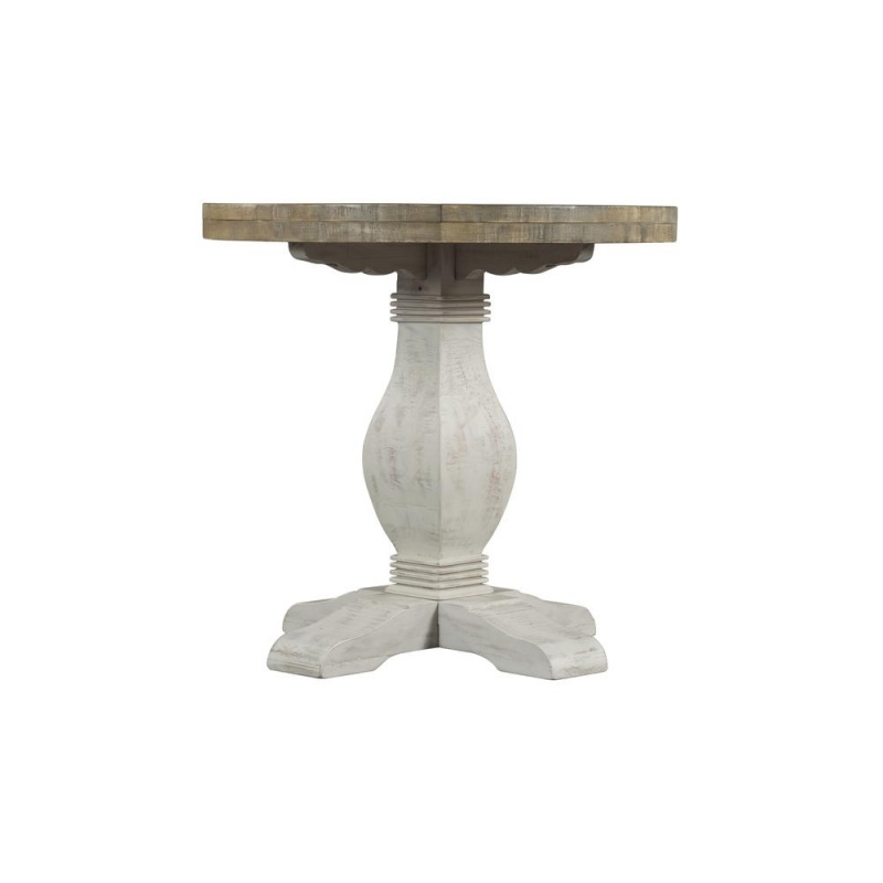 Martin Svensson Home Napa Round End Table, White Stain And Reclaimed Natural