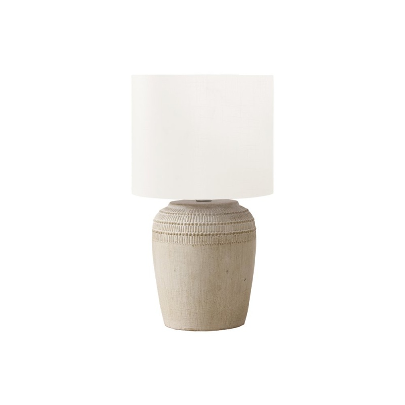 17"H Beige Ceramic Table Lamp