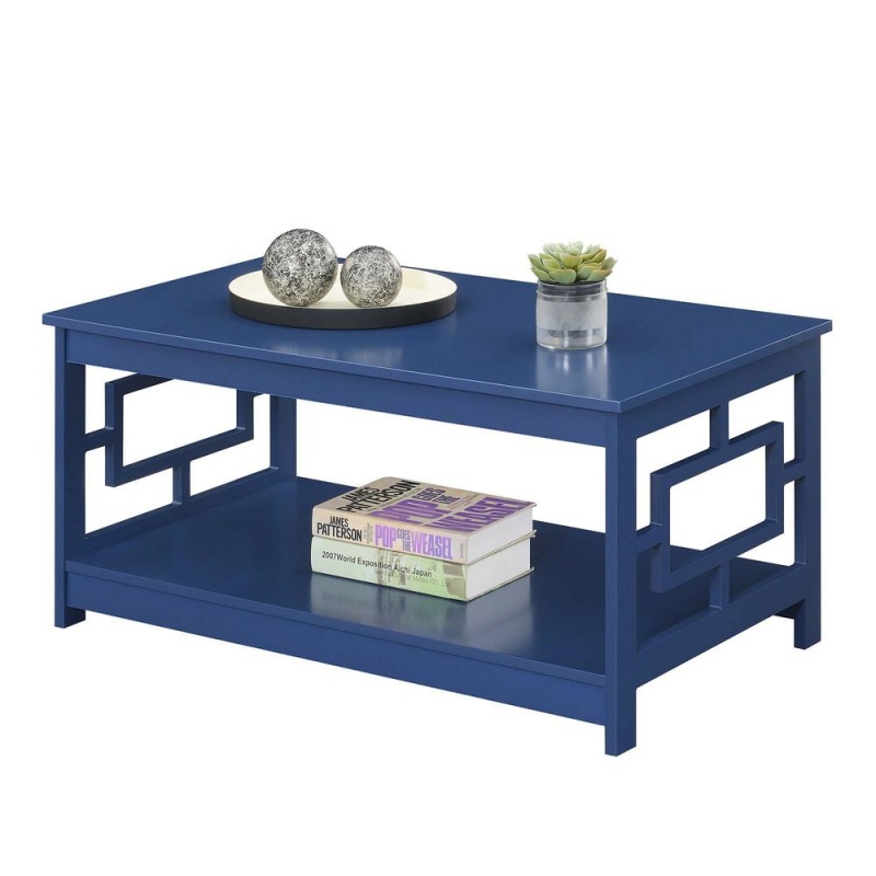 Town Square Coffee Table With Shelf, Cobalt Blue