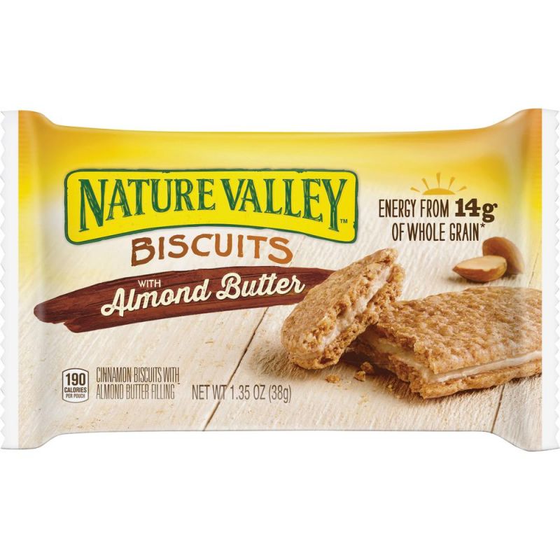 Nature Valley Flavored Biscuits - Almond Butter, Cinnamon - Box - 1.35 Oz - 16 / Box