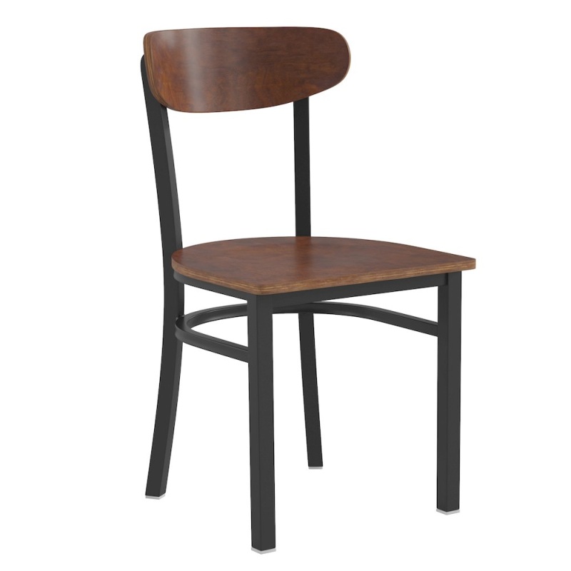 Commercial Grade Dining Chair With Solid Wood Back And Seat