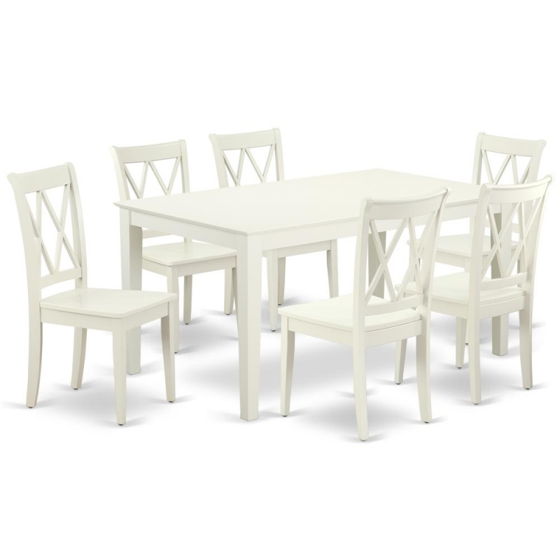 East West Furniture Linen White Dining Room Set