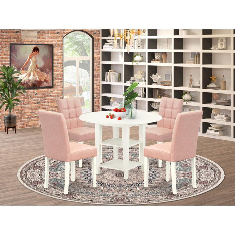 5 Piece Mid-Century Dining Table Set Contain A Dinner Table