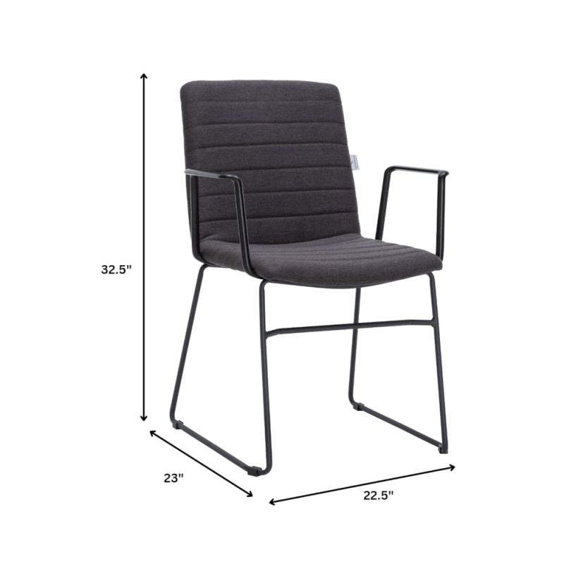 Zylar Series Office Guest Arm Chair In Brown Fabric