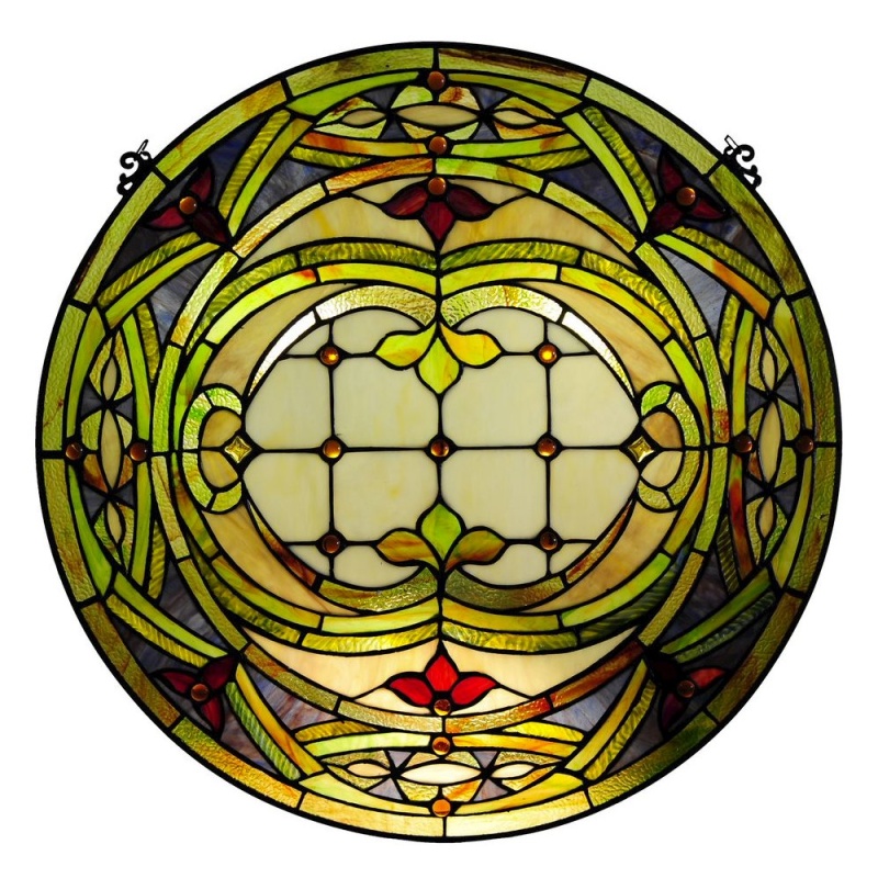 Tiffany-Glass Float Design Window Panel 24"