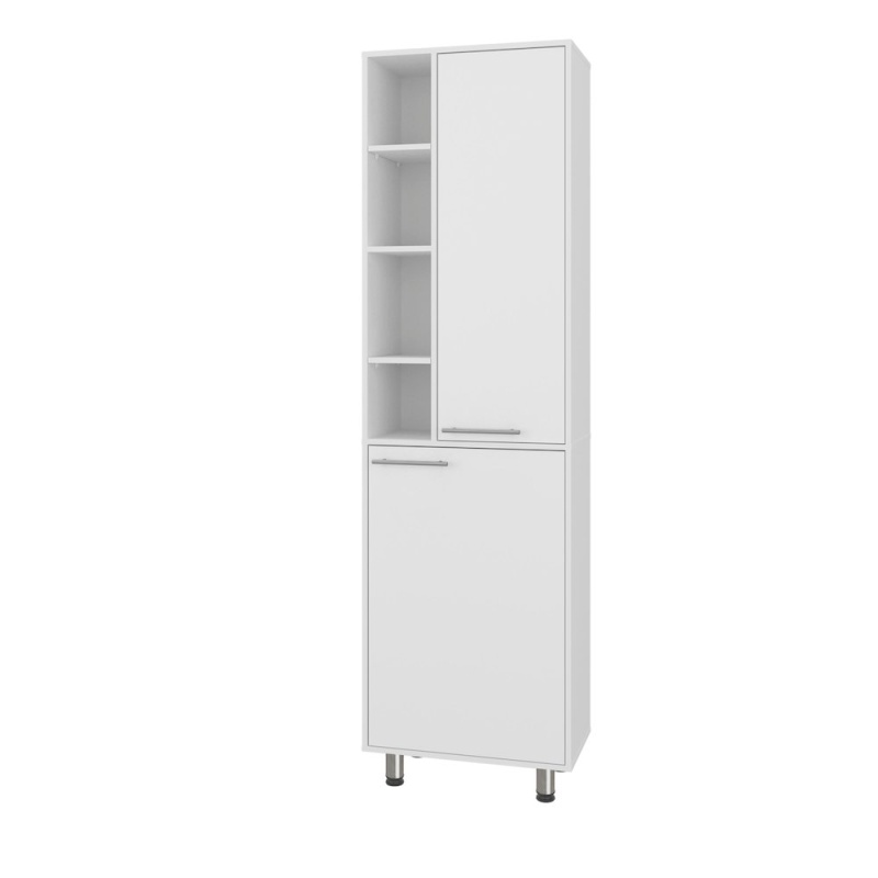 Enetai White Kitchen Pantry with 2 Doors and 9 Shelves