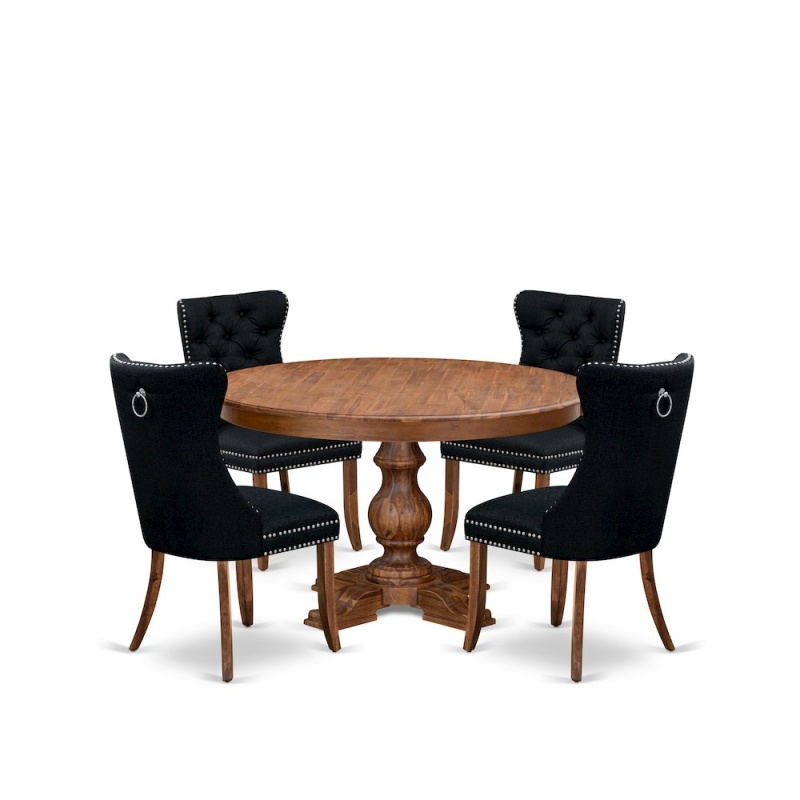 5-Piece Kitchen Table Set In Black Color