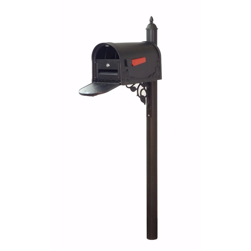 Floral Curbside Mailbox With Locking Insert And Albion Mailbox Post
