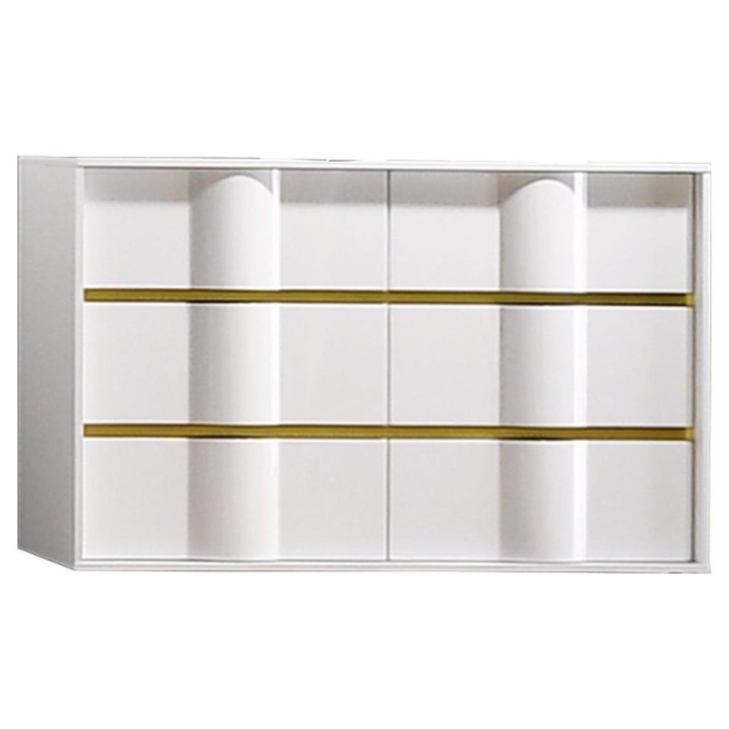 Best Master Havana 6-Drawer Poplar Wood Bedroom Dresser In White/Gold Trim