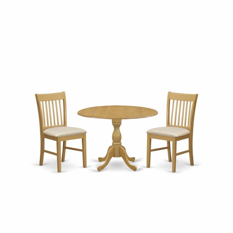 East West Furniture 3 Piece Dining Room Table Set
