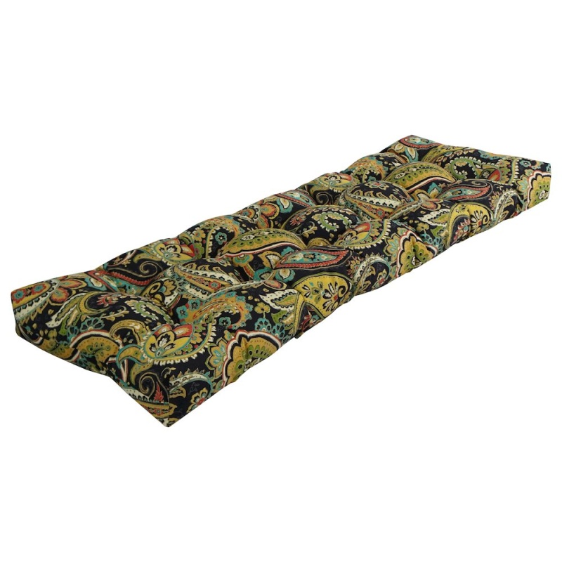 55-Inch By 19-Inch Tufted Patterned Outdoor Spun Polyester Loveseat Cushion