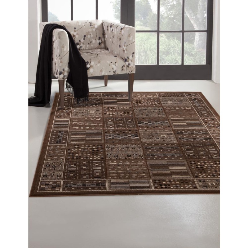 Sonoma Drexel Chocolate/Ivory/Grey Area Rug, 7'10" X 10'1"