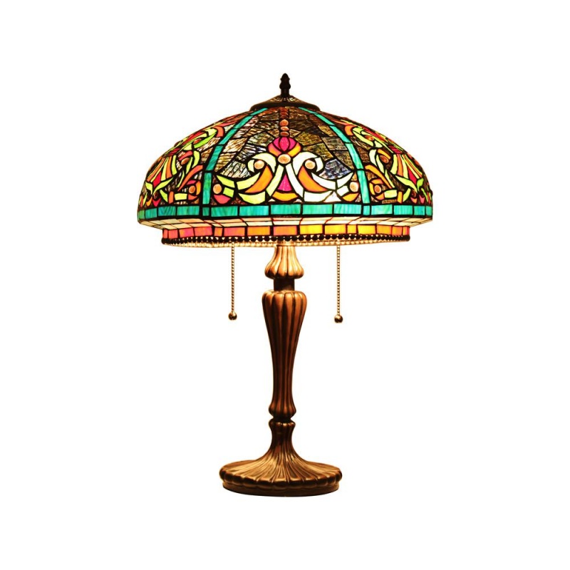 Chloe Lighting Doloris Tiffany-Style Victorian Stained Glass Table Lamp 17" Width