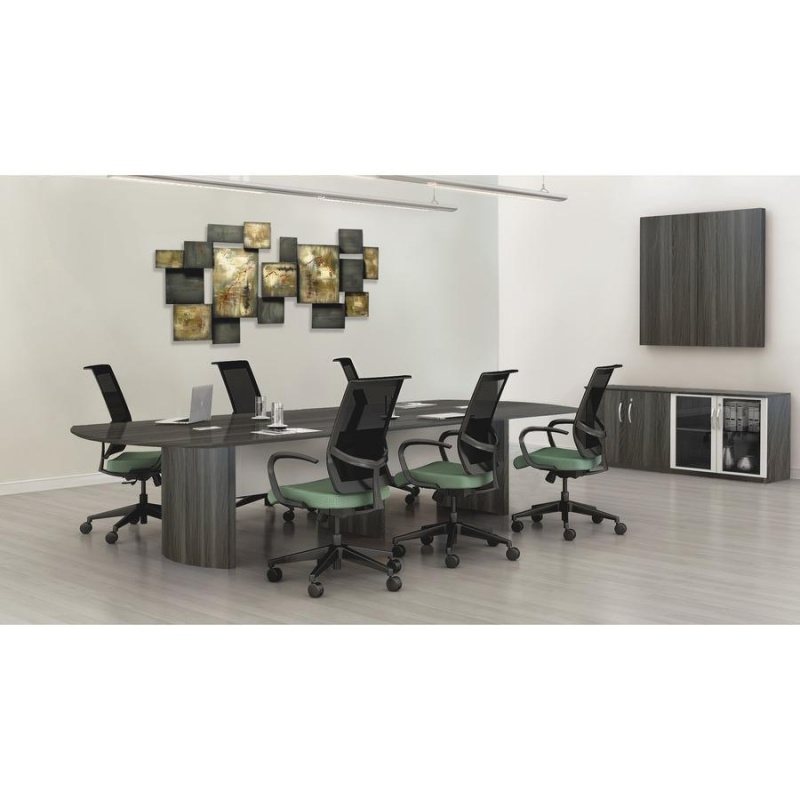 Mayline Gray Laminate Medina Conference Tabletop - 60" X 48"1" - Beveled Edge - Finish: Gray Steel Laminate, Silver - For Conference Room