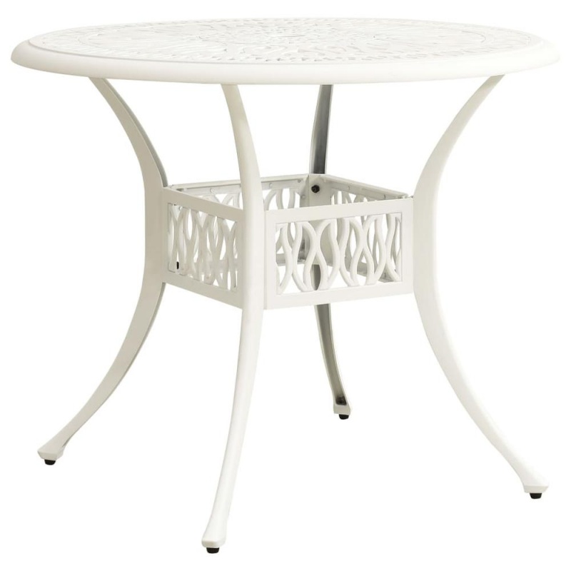 Vidaxl Garden Table White 35.4"X35.4"X29.1" Cast Aluminum 5587