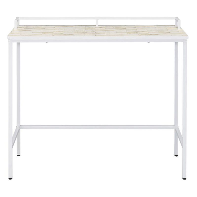 Brighton Console Table With Mosaic Top And White Metal Frame