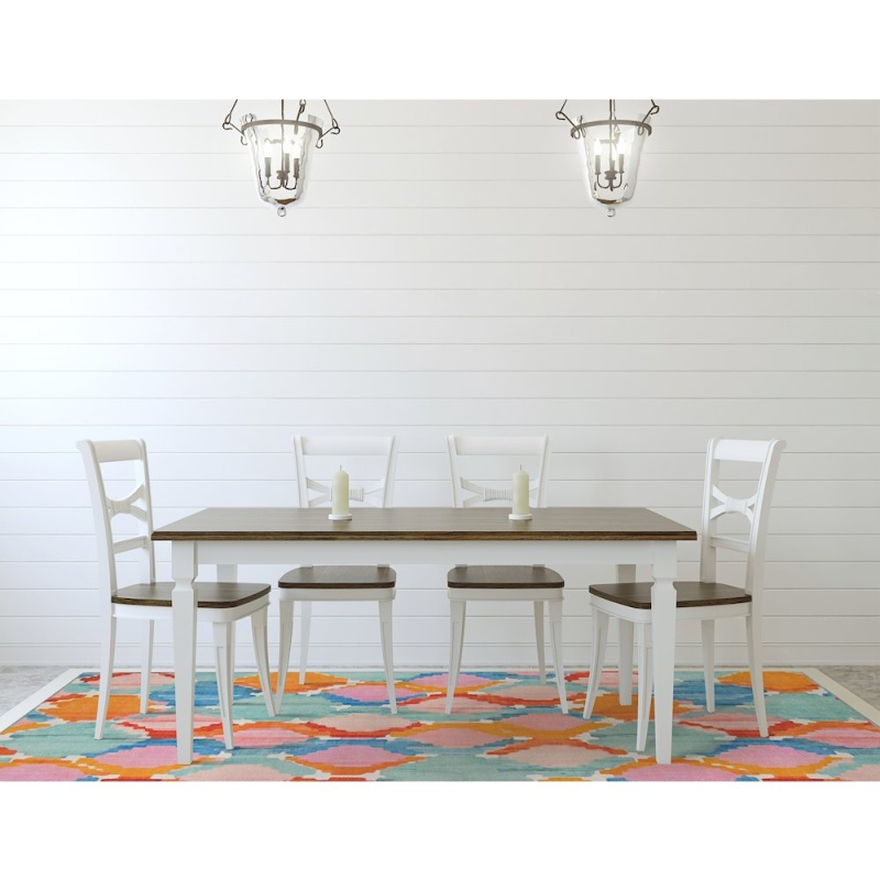 Outdoor Washable Panama Aqua & Orange 7' x 9' Rug