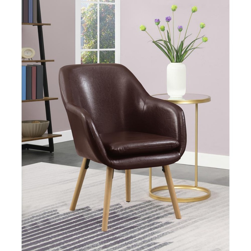 Take A Seat Charlotte Accent Chair, Espresso Faux Leather