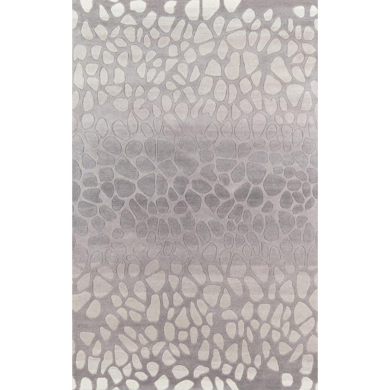 Contemporary Runner Area Rug, Silver, 2'3" X 8' Runner