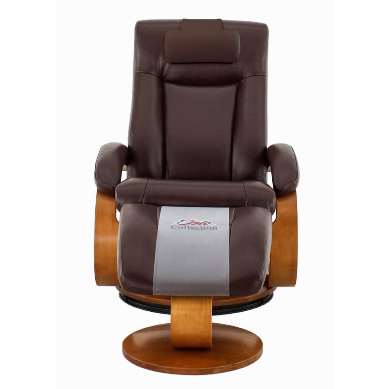 Relax-R™ Hamilton Recliner And Ottoman With Pillow In Whisky Air Leather