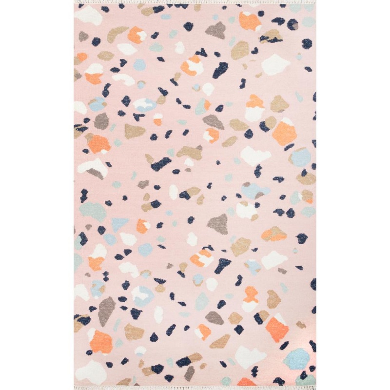 Contemporary Rectangle Area Rug, Pink, 5' X 7'6"