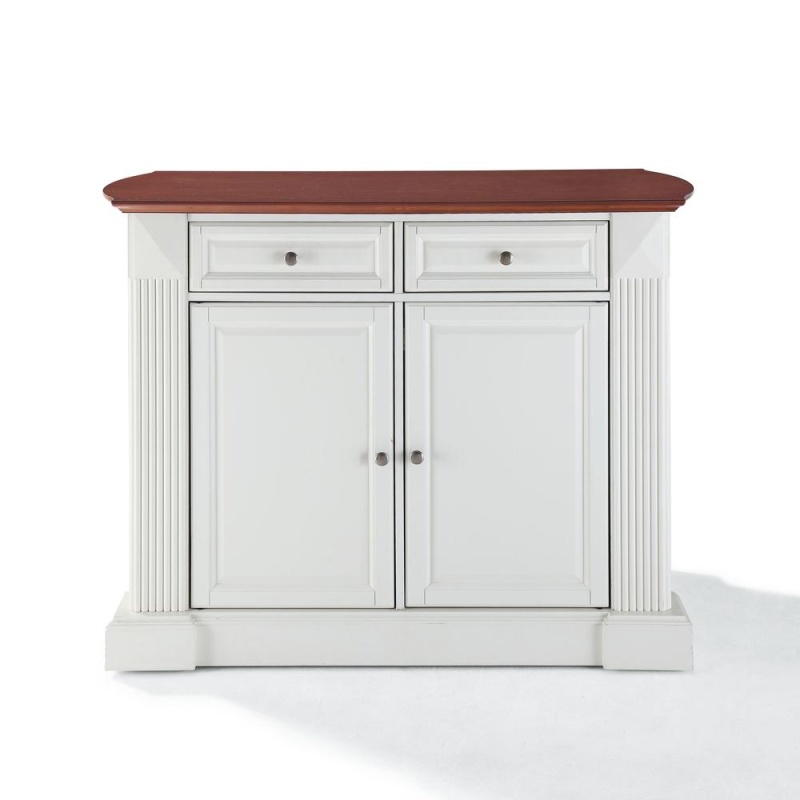 Coventry Drop Leaf Top Kitchen Island White/Cherry