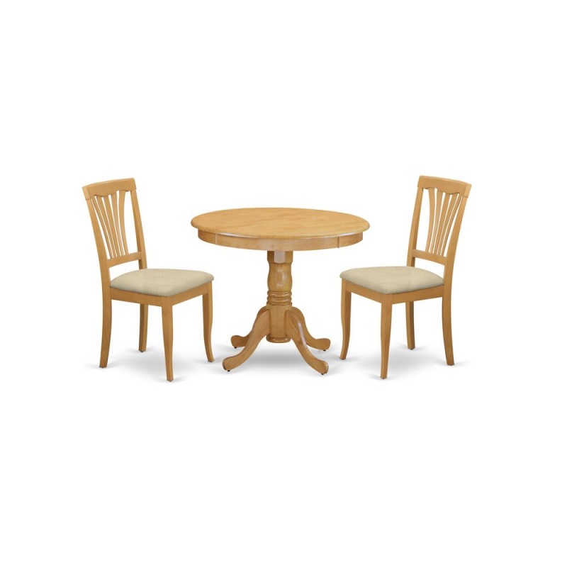 3 Pc Dining Room Set - Kitchen Dinette Table and 2 Kitchen Dining Chairs