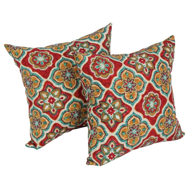 17-Inch Square Solid Polyester Outdoor Throw Pillows