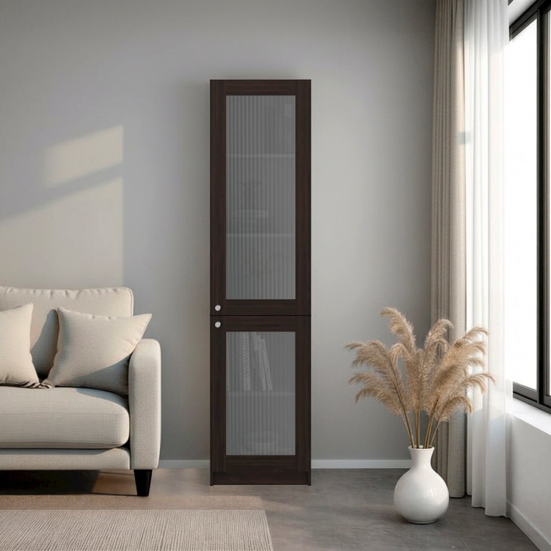 Tall Bookcase 71" H with 2 Fluted Panel Doors