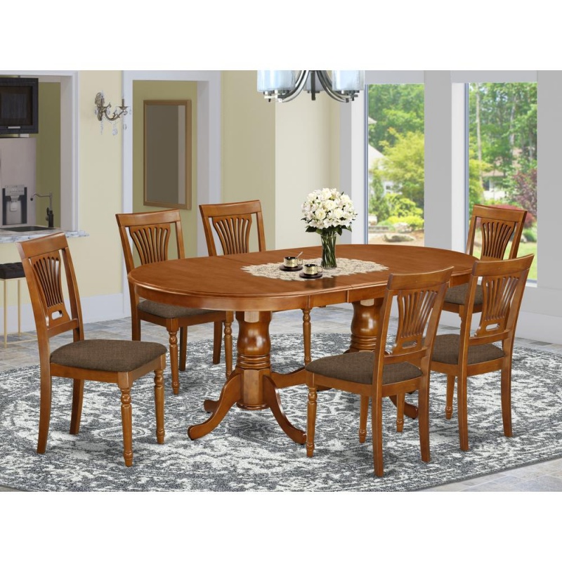 7 Pc Dining Room Set For 6Dining Table With 6 Dining Chairs