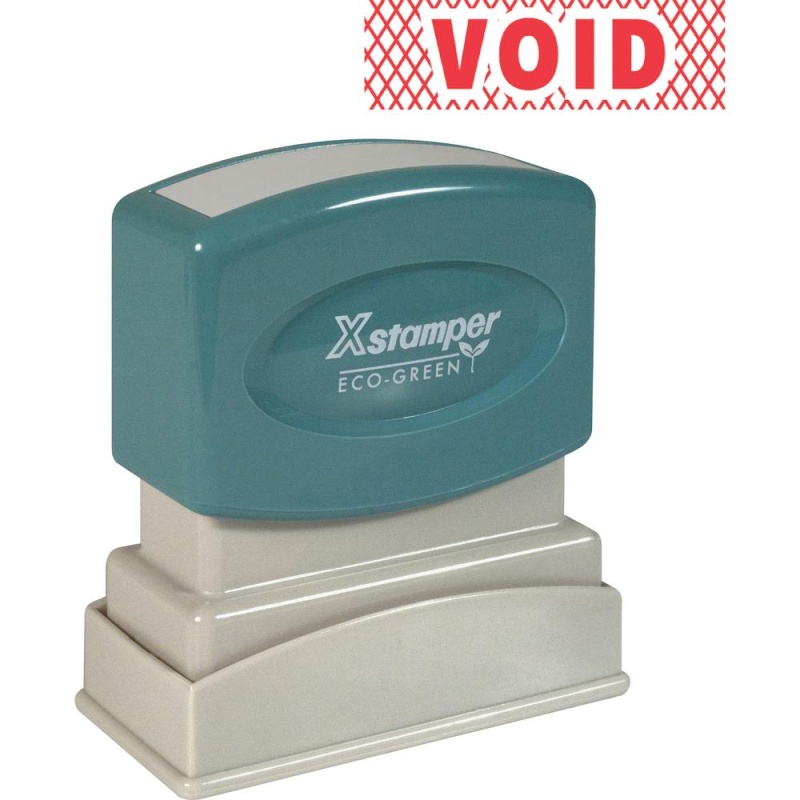 Xstamper Pre-Inked Void One Color Title Stamp - Message Stamp - "Void" - 0.50" Impression Width X 1.63" Impression Length - 100000 Impression(S) - Red - Recycled - 1 Each