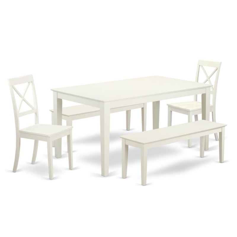 Dining Room Set Linen White, Cabo5c-Lwh-w