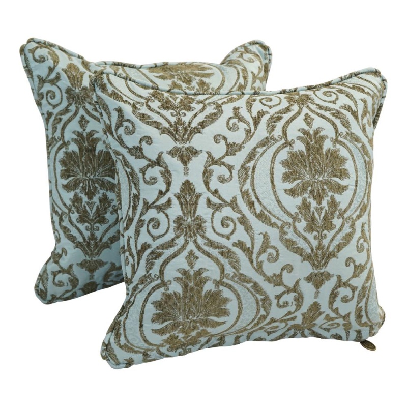 18-Inch Double-Corded Patterned Jacquard Chenille Square Throw Pillows With Inserts (Set of 2)