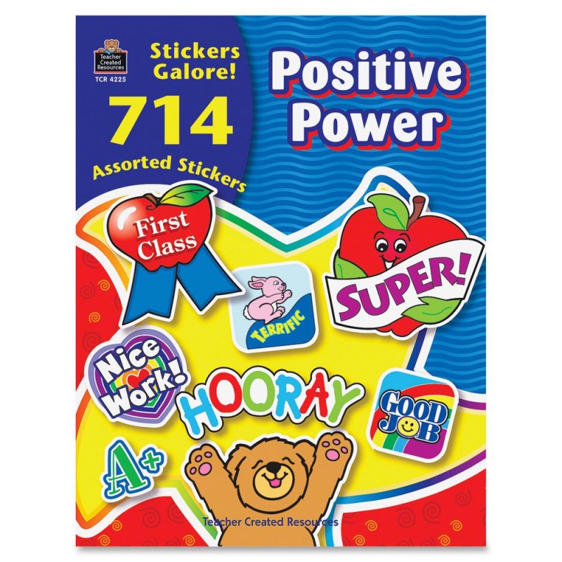 Teacher Created Resources Positive Power Sticker Book - Self-Adhesive - Acid-Free, Lignin-Free - Assorted - 714 / Pack