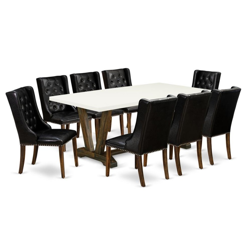 East West Furniture 9-Piece Dining Room Set