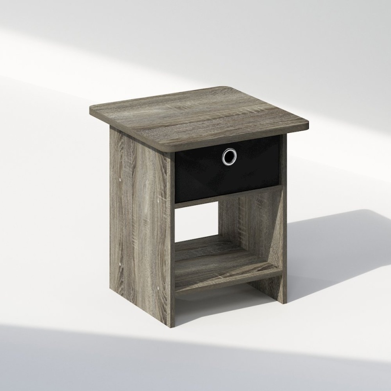 Tidur Nightstand, Bedside Table Storage Shelf With Bin Drawer