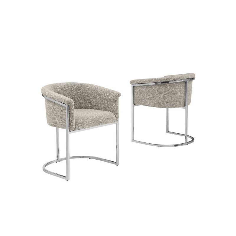 Best Quality Teddy Boucle In Gray Side Chair - Set Of 2