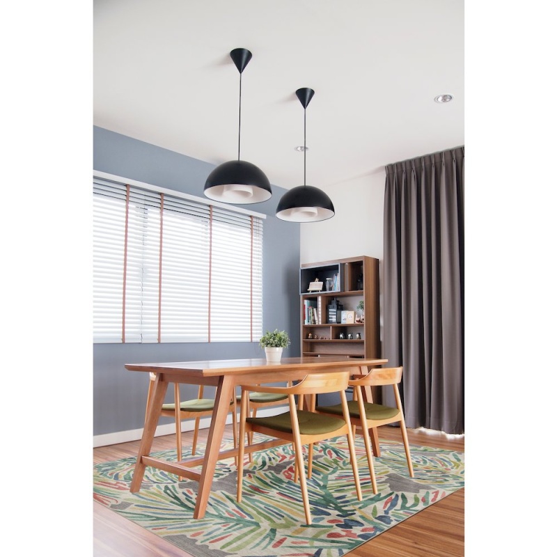 Outdoor Washable Tampa Grey & Green 7' x 9' Rug