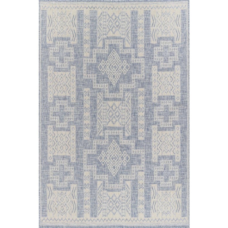 Transitional Runner Area Rug, Blue, 2'7" X 7'6" Runner
