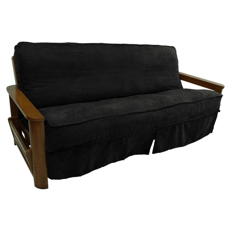 Solid Microsuede Double Corded 8 To 9-Inch Full Futon Slipcover
