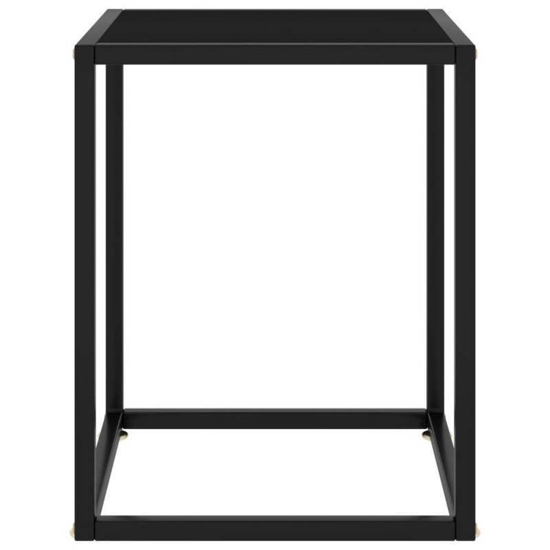 Vidaxl Tea Table Black With Black Glass 15.7"X15.7"X19.7" 2908